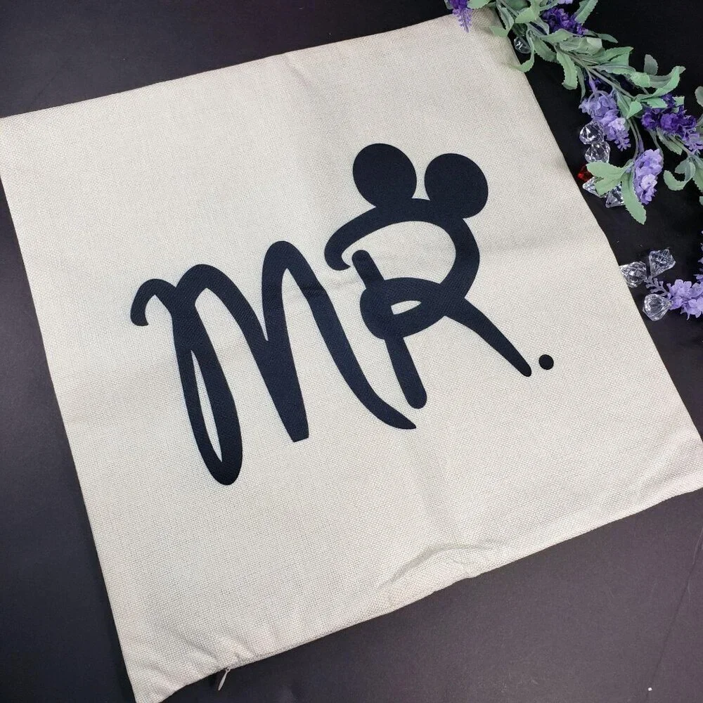 Mr Mickey Pillowcase Mouse Accent Wedding Decor Throw Sham Pillow Cushion Cover